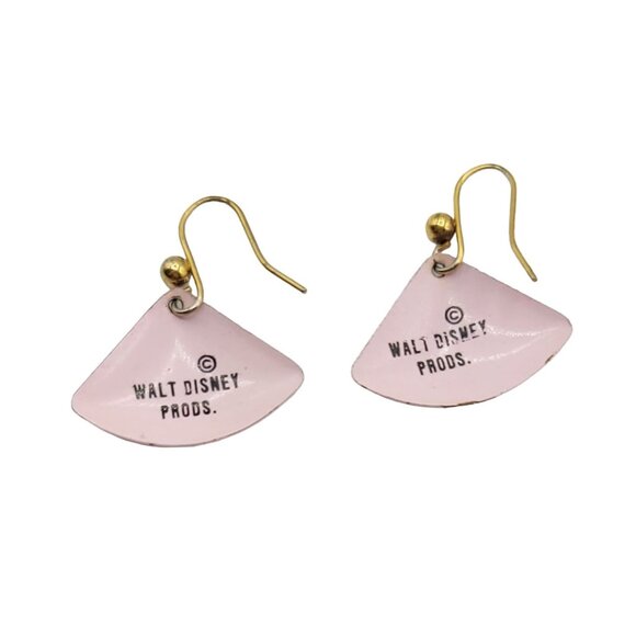 Disney Mickey Mouse Vintage Pink Enamel French Hook Dangle Earrings - Picture 4 of 5